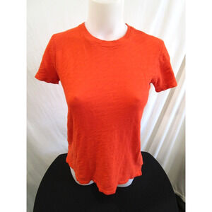 ATM Anthony Thomas Melillo Orange Schoolboy Crewneck T Shirt Women S